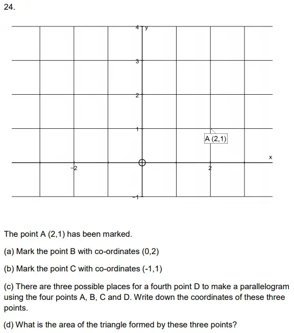 Question 24(a,b,c,d) - Alleyn’s School – 11+ Mathematics (Paper 2) - 2024