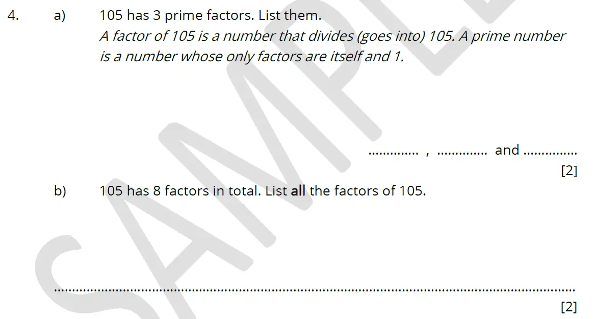 Question 4(a,b) - Bancrofts School - 11 Plus Maths Sample Paper 1 - 2025