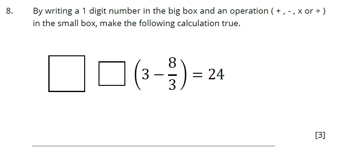 Question 8 - Bancrofts School - 11 Plus Maths Sample Paper 1 - 2025