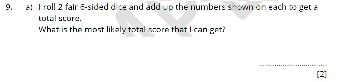 Question 9(a) - Bancrofts School - 11 Plus Maths Sample Paper 1 - 2025