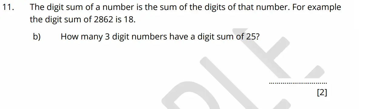 Question 11(b) - Bancrofts School - 11 Plus Maths Sample Paper 1 - 2026