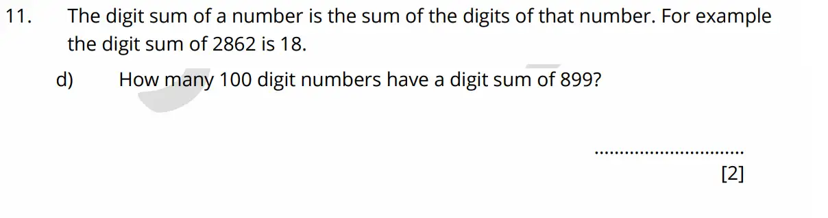 Question 11(d) - Bancrofts School - 11 Plus Maths Sample Paper 1 - 2026