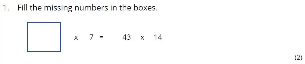 Question 1(b) - Bancroft’s School – Sample 11+ Maths Paper 2022