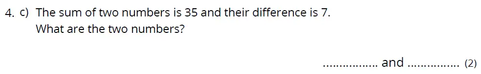 Question 4(c) - Bancroft’s School – Sample 11+ Maths Paper 2022