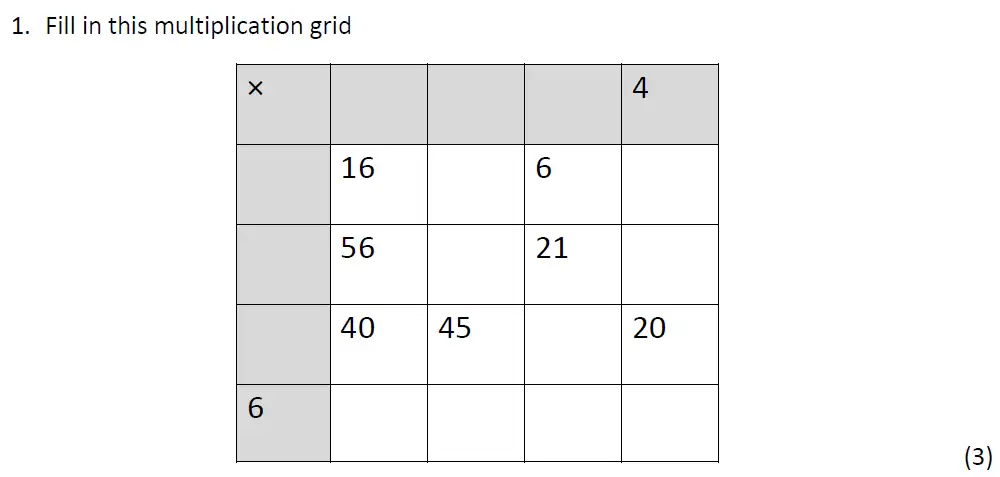 Question 1 - Bancroft's School 11 Plus Maths Sample Entrance Paper 2024