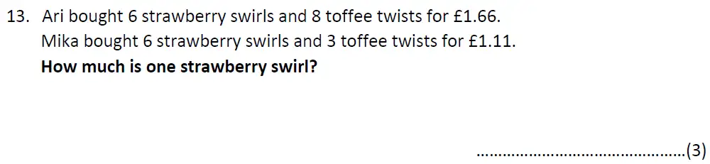 Question 13 - Bancroft's School 11 Plus Maths Sample Entrance Paper 2024