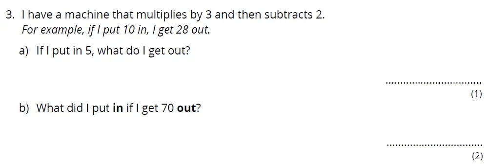 Question 3(a,b) - Bancroft's School 11 Plus Maths Entrance Paper 2023