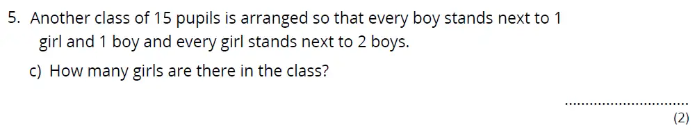 Question 5(c) - Bancroft's School 11 Plus Maths Entrance Paper 2023
