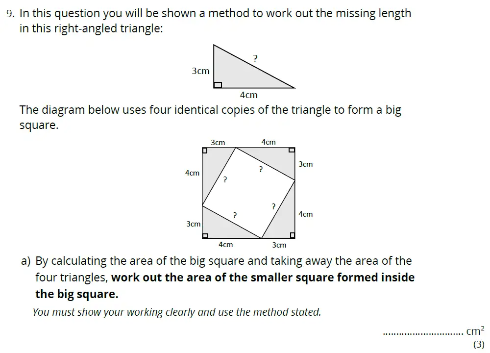 Question 9(a) - Bancroft's School 11 Plus Maths Entrance Paper 2023