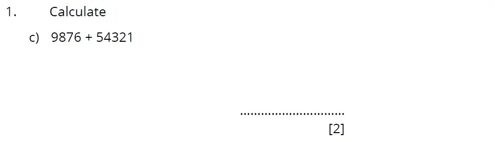 Question 1(c) - Bancrofts School 11 Plus Maths Sample Paper 2 - 2024