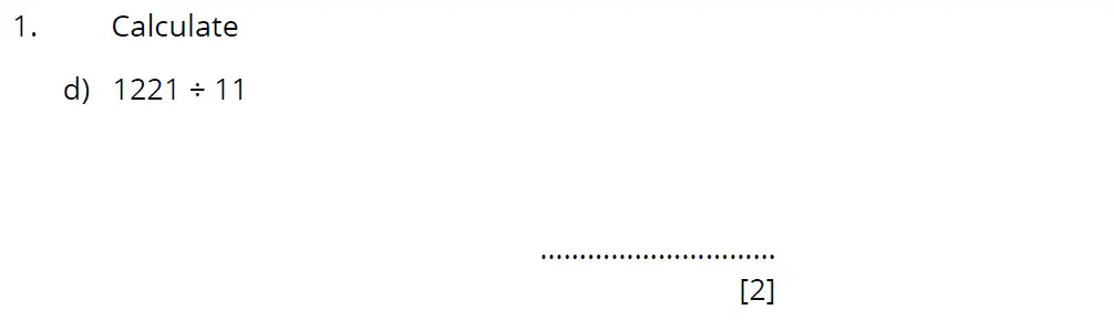Question 1(d) - Bancrofts School 11 Plus Maths Sample Paper 2 - 2024