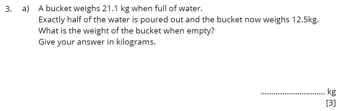 Question 3(a) - Bancrofts School 11 Plus Maths Sample Paper 2 - 2024