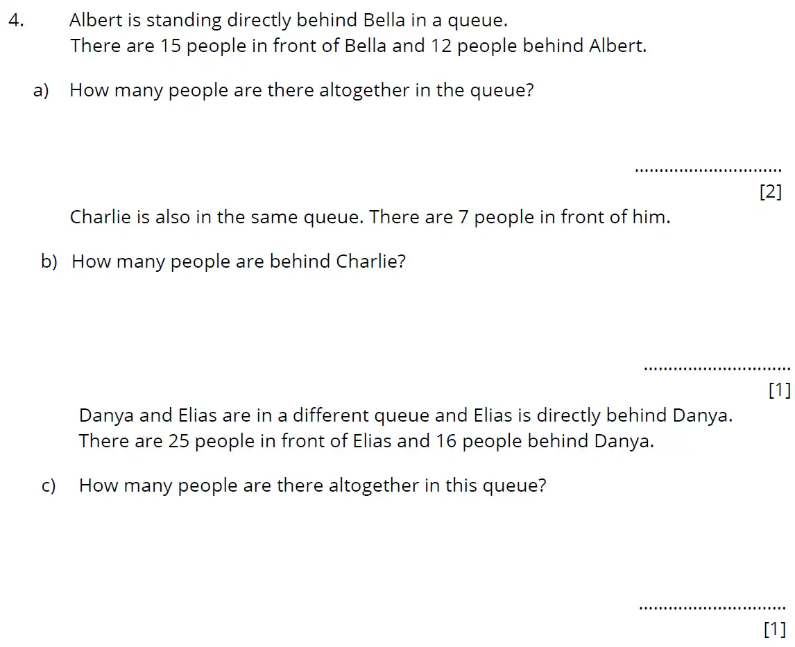 Question 4(a,b,c) - Bancrofts School 11 Plus Maths Sample Paper 2 - 2024