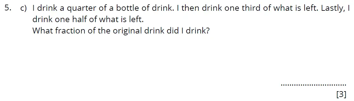Question 5(c) - Bancrofts School 11 Plus Maths Sample Paper 2 - 2024