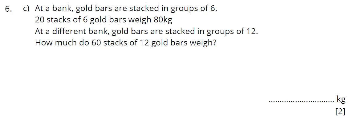 Question 6(c) - Bancrofts School 11 Plus Maths Sample Paper 2 - 2024