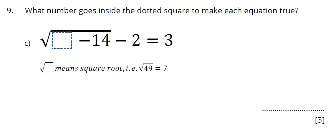 Question 9(c) - Bancrofts School 11 Plus Maths Sample Paper 2 - 2024