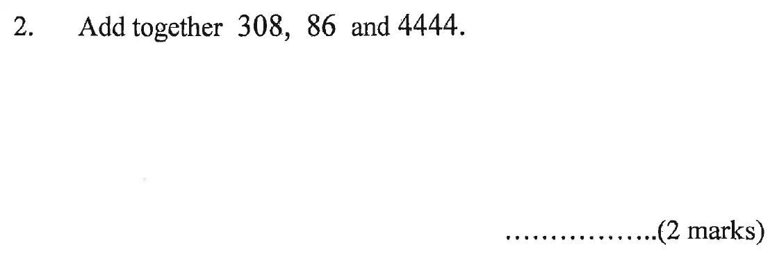 Question 2 - Bancrofts School 11 Plus Sample Paper 2023