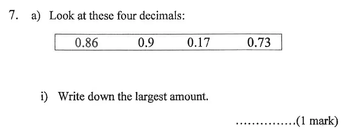 Question 29 - Bancrofts School 11 Plus Sample Paper 2023