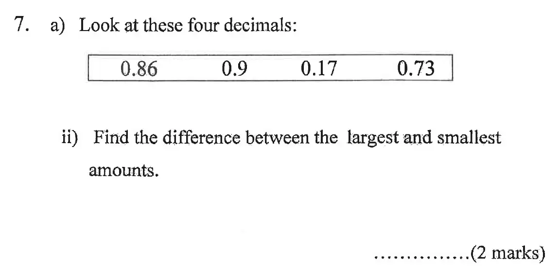 Question 3(b) - Bancrofts School 11 Plus Sample Paper 2023