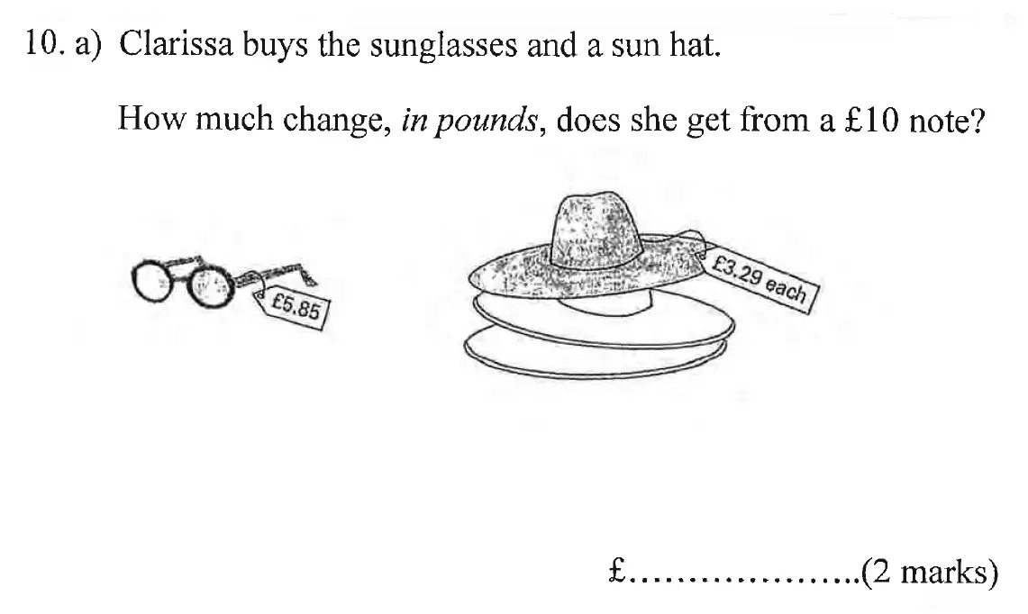 Question 11(c) - Bancrofts School 11 Plus Sample Paper 2023
