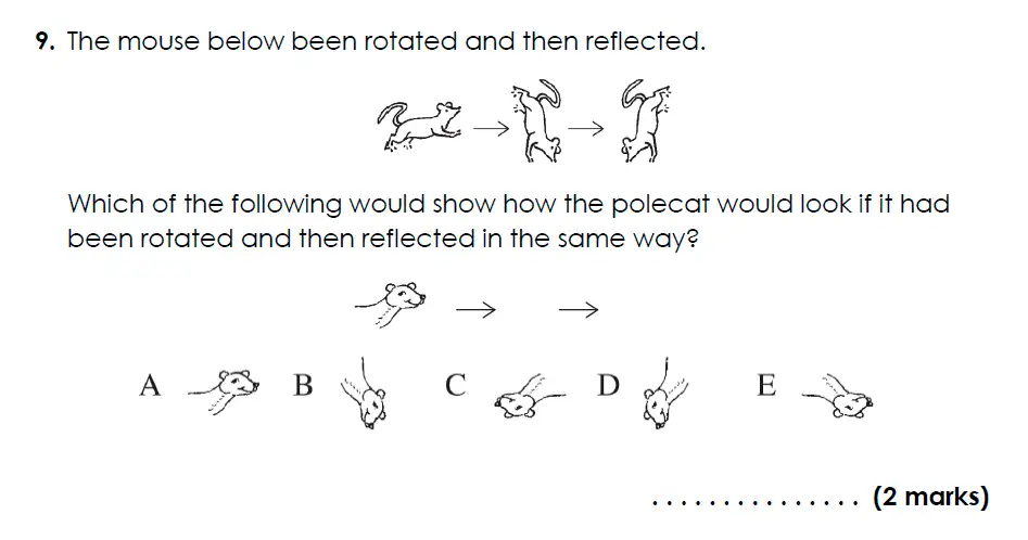 Question 9 - Bancroft’s School - 11 Plus Maths Sample Paper 2024 entry
