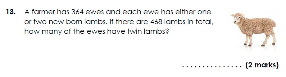Question 13 - Bancroft’s School - 11 Plus Maths Sample Paper 2024 entry