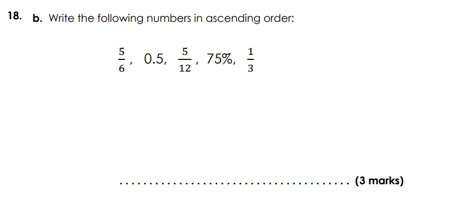 Question 18(b) - Bancroft’s School - Eleven Plus Maths Sample Paper Entry - 2026