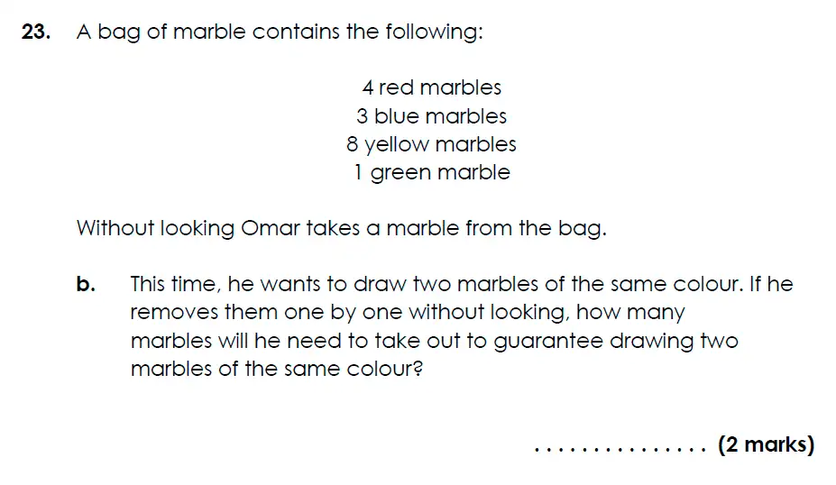 Question 23(b) - Bancroft’s School - 11 Plus Maths Sample Paper 2024 entry