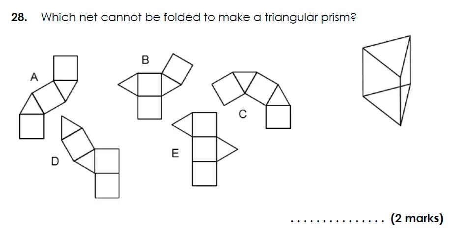 Question 28 - Bancroft’s School - Eleven Plus Maths Sample Paper Entry - 2025