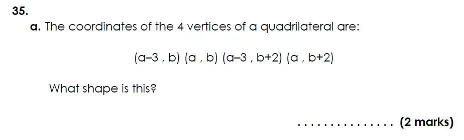 Question 35(a) - Bancroft’s School - Eleven Plus Maths Sample Paper Entry - 2025
