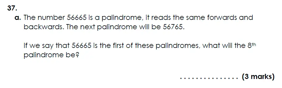 Question 37(a) - Bancroft’s School - Eleven Plus Maths Sample Paper Entry - 2025