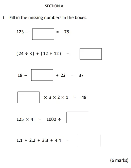 Question 1 - Bancroft’s School – Sample 11+ Maths Paper (i) 2023