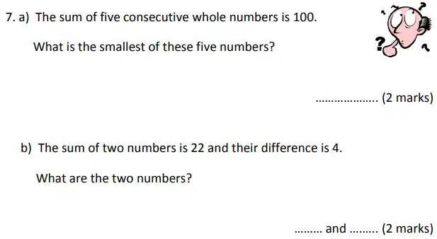 Question 7(a,b) - Bancroft’s School – Sample 11+ Maths Paper (i) 2023
