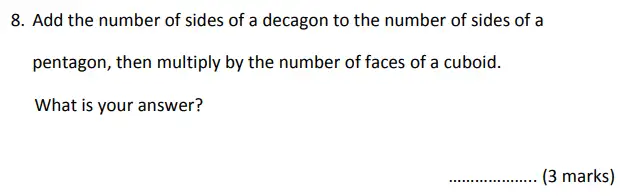 Question 8 - Bancroft’s School – Sample 11+ Maths Paper (i) 2023