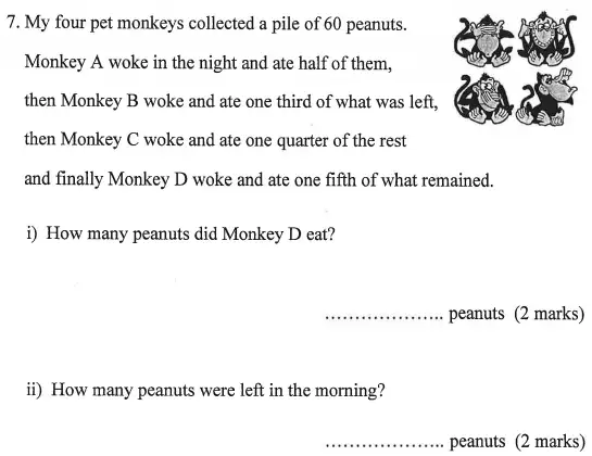 Question 7(i,7(ii)) - Bancroft’s School – Sample 11+ Maths Paper (ii) 2016