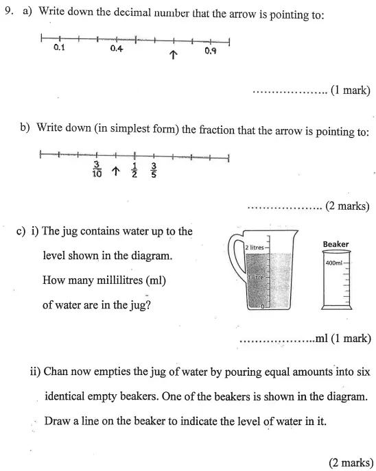 Question 9(a,b,c) - Bancroft’s School – Sample 11+ Maths Paper (ii) 2016
