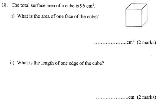 Question 18(18(i),18(ii)) - Bancroft’s School – Sample 11+ Maths Paper (ii) 2016