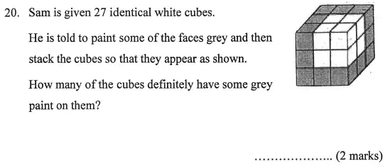 Question 20 - Bancroft’s School – Sample 11+ Maths Paper (ii) 2016