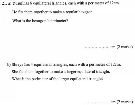 Question 21(21(a),21(b)) - Bancroft’s School – Sample 11+ Maths Paper (ii) 2016