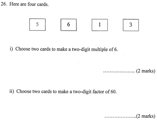 Question 26(26(i),26(ii)) - Bancroft’s School – Sample 11+ Maths Paper (ii) 2016