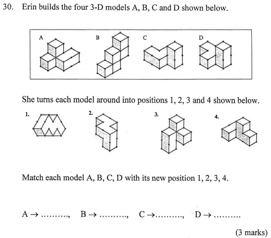 Question 30 - Bancroft’s School – Sample 11+ Maths Paper (ii) 2016