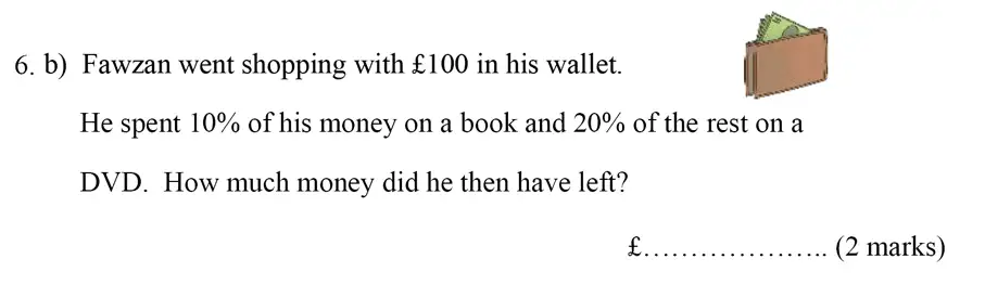 Question 6(b) - Bancroft’s School – Sample 11+ Maths Paper - 2018
