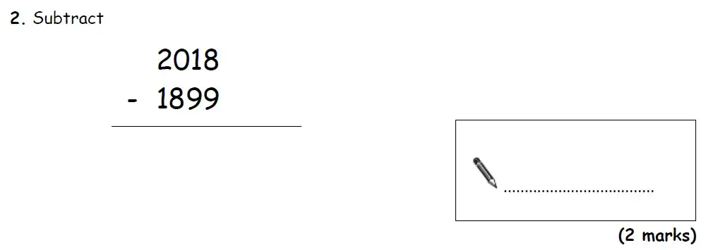 Question 2 - Bradford Grammar 11 Plus Maths Specimen Paper 2018