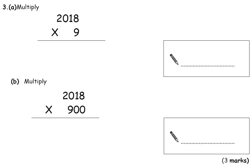 Question 3(a,b) - Bradford Grammar 11 Plus Maths Specimen Paper 2018