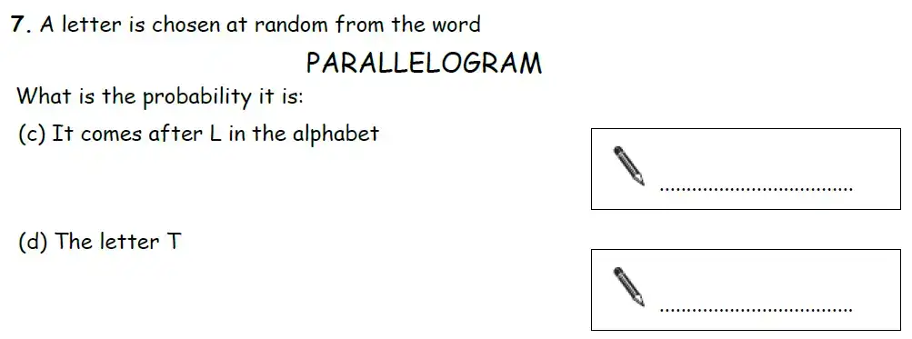 Question 7(c,d) - Bradford Grammar 11 Plus Maths Specimen Paper 2018