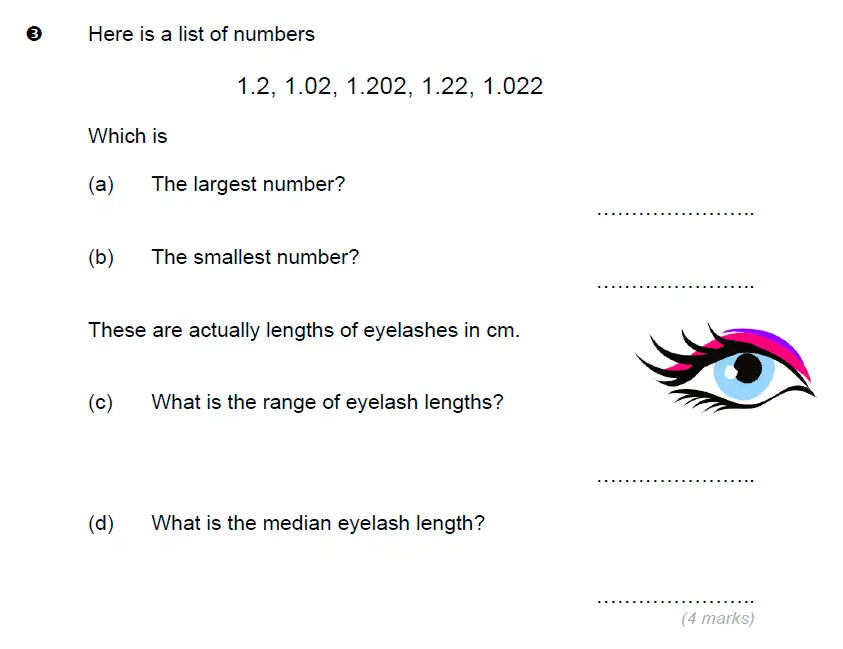 Question 3(a,b,c,d) - Brentwood school – 11 Plus Maths Sample Paper - 2024