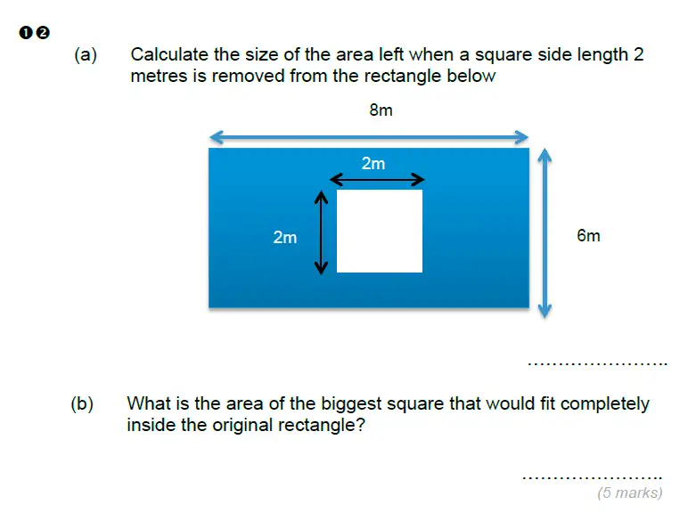 Question 12(12(a),12(b)) - Brentwood school – 11 Plus Maths Sample Paper - 2024