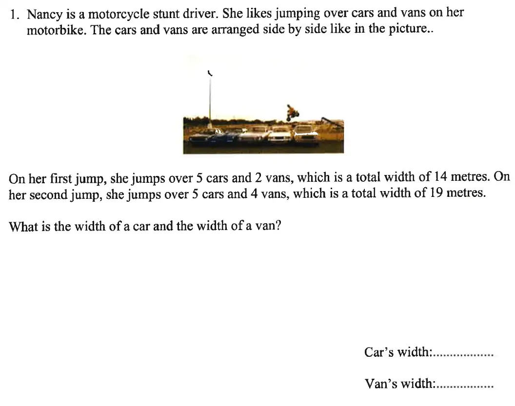 Question 4-1 - Caterham School 11 Plus Maths Sample Questions 2016
