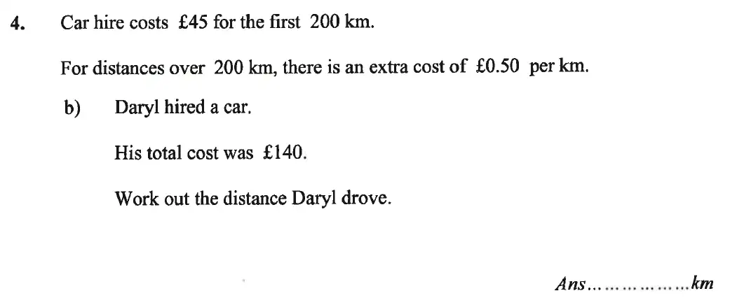 Question 4(b) - Caterham School 11 Plus Maths Sample Questions 2016