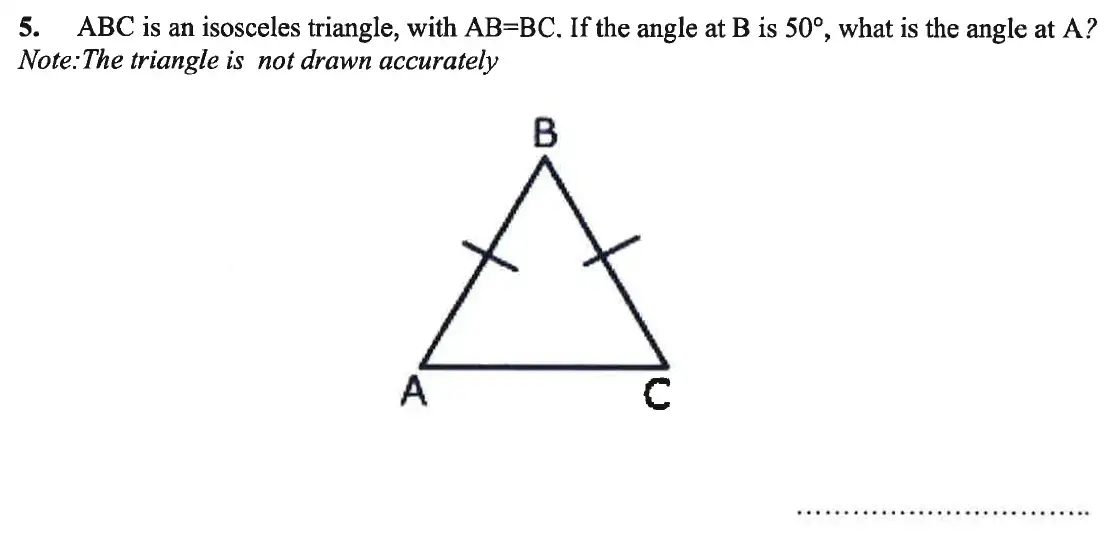 Question 5 - Caterham School 11 Plus Maths Sample Questions 2016